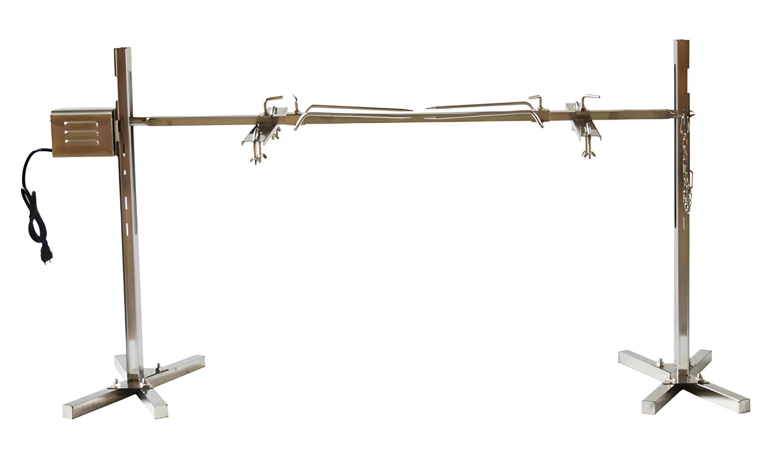 BANFLUXION 110V Rotisserie Grill Kit 90 LBS Stainless Steel BBQ Rotisserie Grill Roaster Stand Electric Roaster Tripod with 15W Motor for Roasted Pig, Lamb and Chicken Height Adjustable