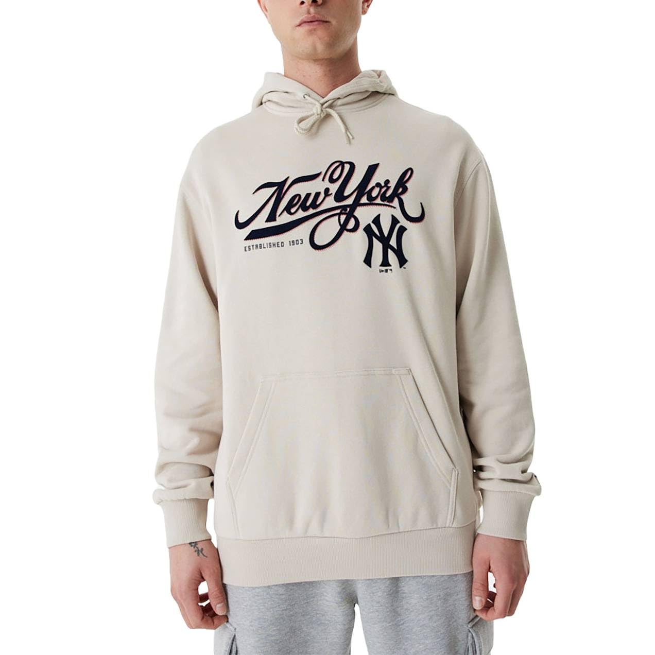 New Era Bluza z kapturem Mężczyźni Mlb Retro Grphc Os Hoody Neyyan Stnnvy New York Yankees