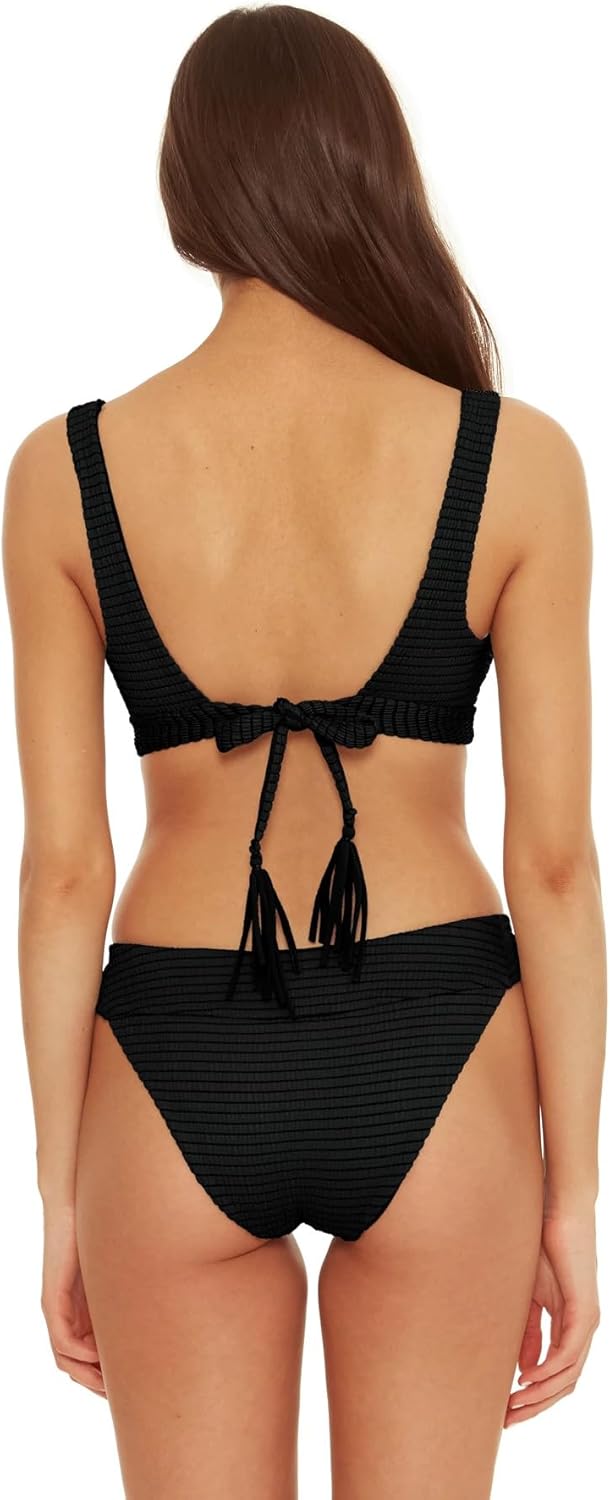 ISABELLA ROSE Women's Maza V-Wire Bralette Bikini Top, Adjustable, Tie Back, Swimwear Separates - Image 4