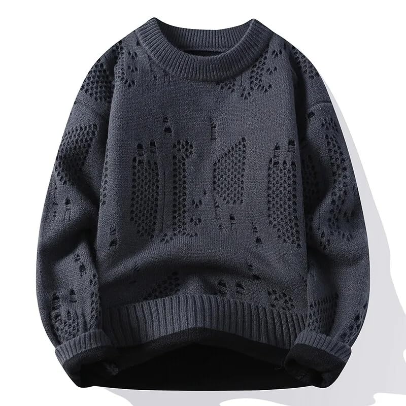 Autumn Winter Knit Sweater Men O-Neck Solid Color Casual Knitted Pullovers Man3