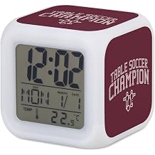 Fabulous Red Illuminated Cube Alarm Clock - Champion Sports Football Bar Drinking Table - 8 x 8 x 8 cm - Retro Lighting Multi-Coloured LED