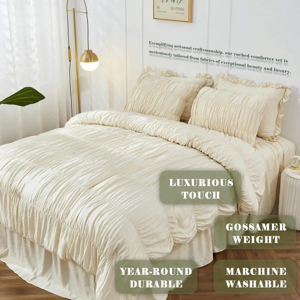 Flauschiges Bettbezug-Set im Bohemian-Stil, knitterfrei, für alle Jahreszeiten, mit Bettbezug und Kissenbezug, Doppelbett, Queensize-Bettbezug-Set