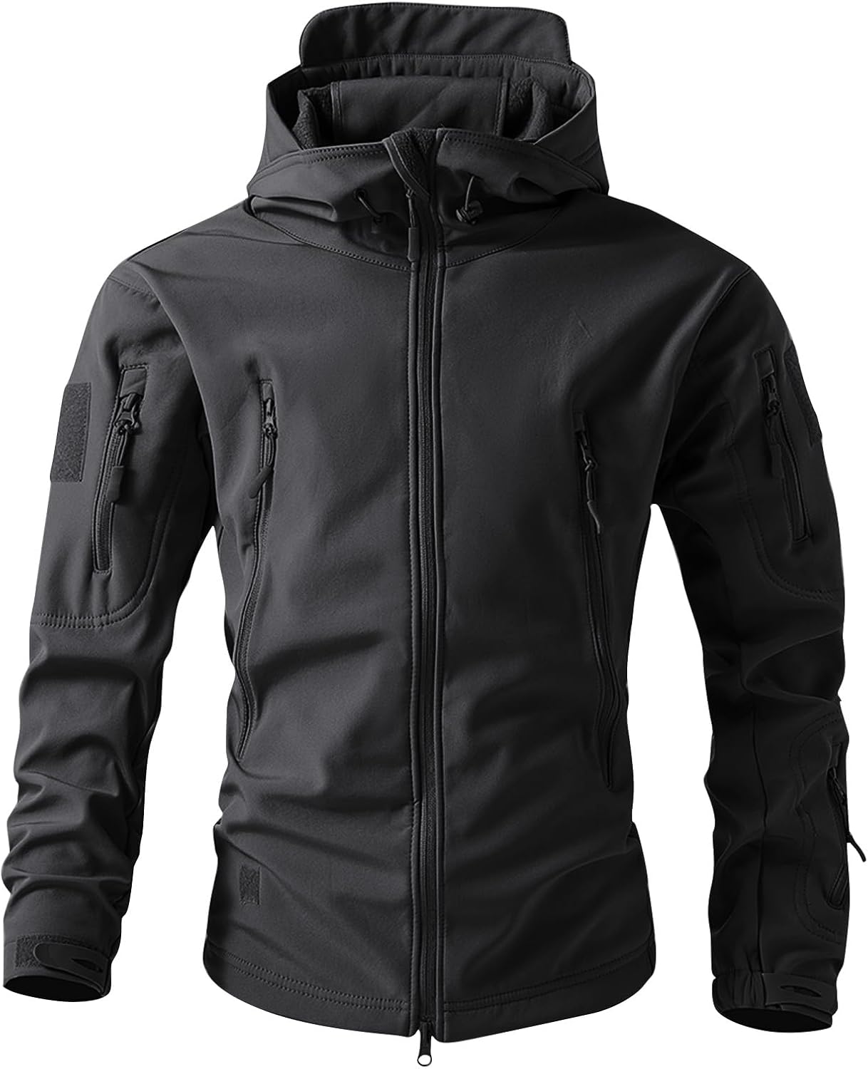 DuDubaby Winter Jackets for Men Stand Collar Lightweight Water Resistant Softshell Coat Warm for Military Casual Hunting