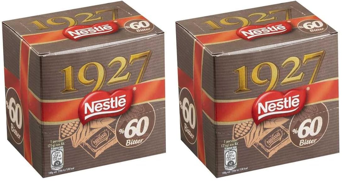 Nestlé 1927%60 Kakao Bitter Çikolata Kare, 60 g x 6 (2 paketi)
