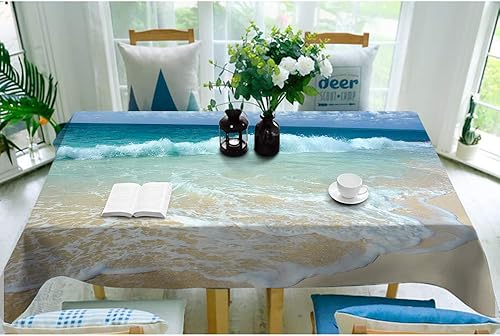 Miniatura 4 de AOYEGO Manteles rectangulares de paisaje marino, océano, playa, nubes, costa, cielo, naturaleza, ondas, sol, naturaleza, paisaje, salpicaduras