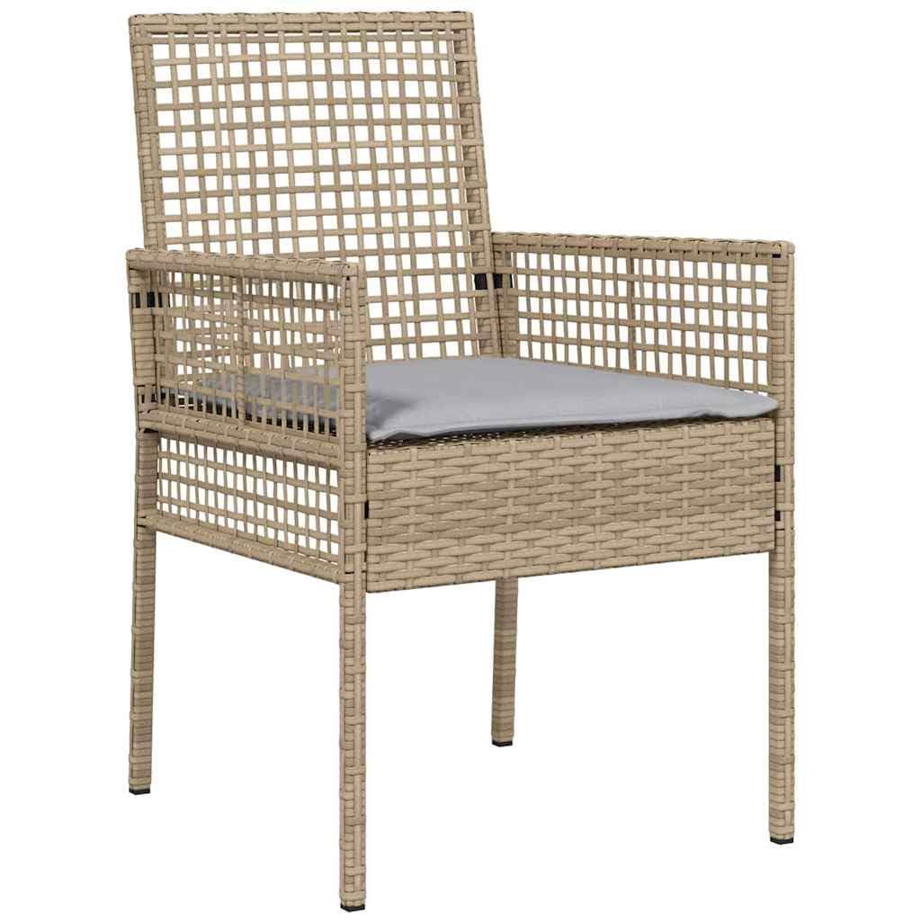 Set Bistro da Giardino 3 Pezzi Beige polyrattan Mobili | Tavolo e 2 Sedie, Salone da Giardino per Terrazza, Esterno, Balcone