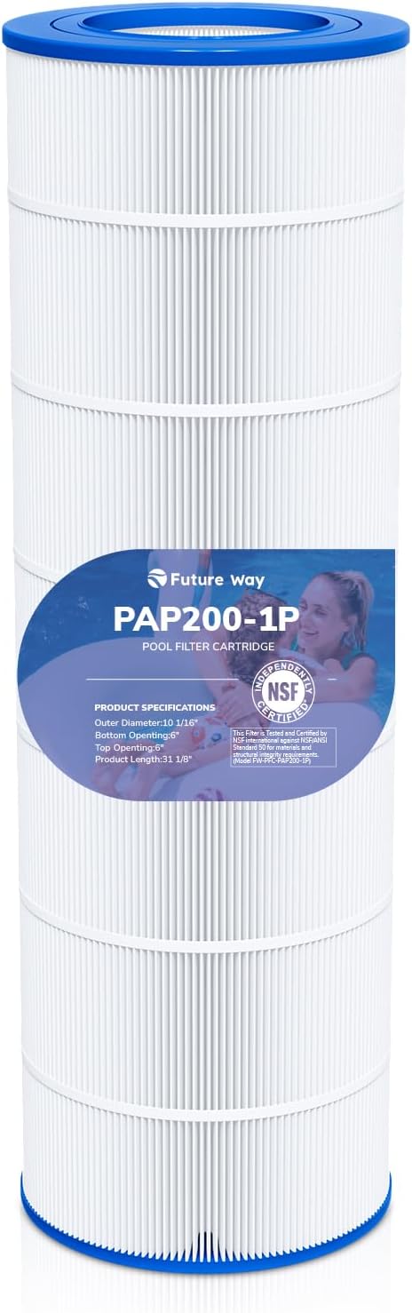 Future Way CC200 Pool Filter Cartridge Replacement for Pentair Clean & Clear 200, Replace Pentair R173217, Pleatco PAP200, Unicel C-9419, 200 sq.ft Outdoor Living