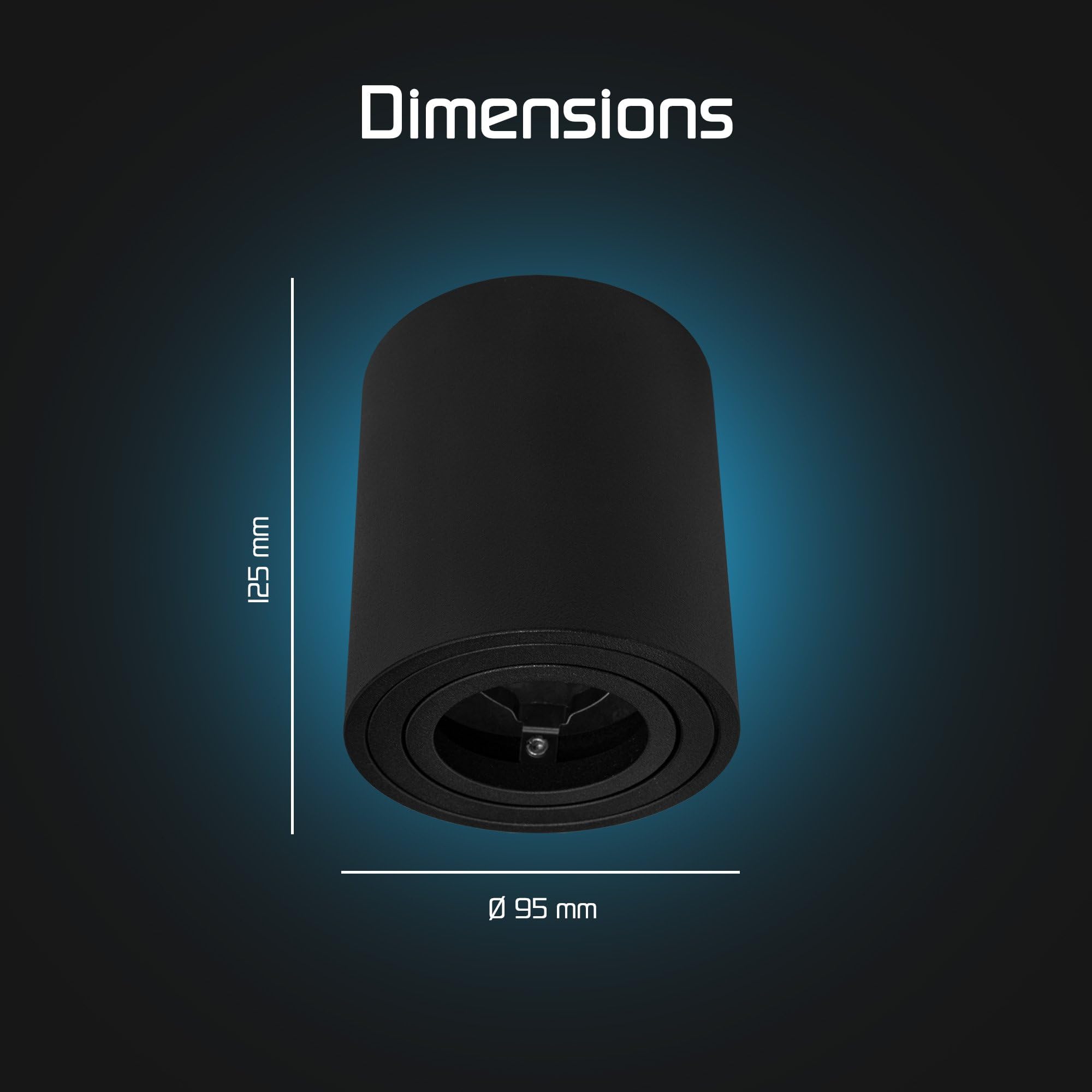 Ledvion 6er Set LED Aufbauspot Schwarz Rund 3W Warmweiss | mit Leuchtmittel geliefert; fuer Decke Flur Kueche und Wohnraum