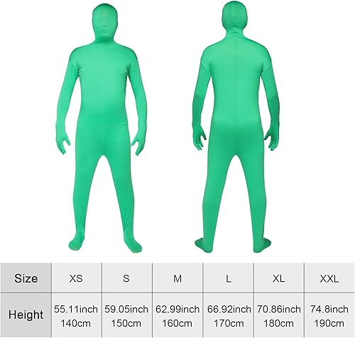 Miniatura 7 de Body de pantalla verde, traje de cuerpo Chromakey, color verde, para cosplay, unisex, elastano, elástico, para fotografía, película, vídeo, efecto