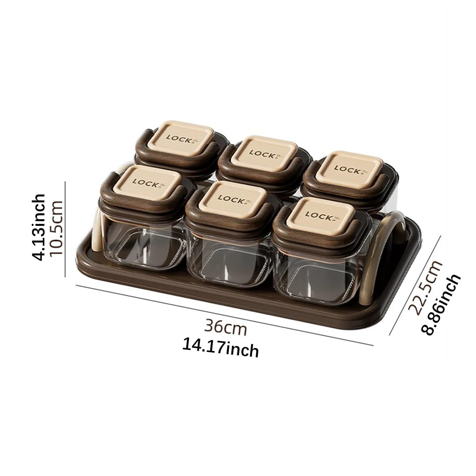 MagiDeal Plateau à fruits secs compartimenté avec couvercle, bocal à biscuits hermétique, récipient à bonbons et noix pour mariage, fête, cuisine, Thanksgiving, Couleur Du Bois, 6 Bols