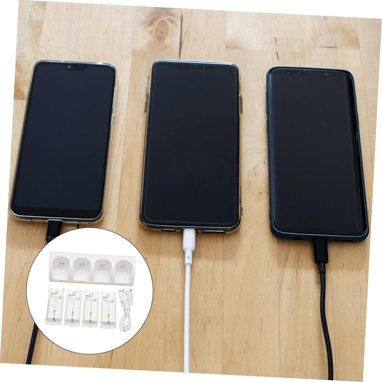 HOMSFOU 1juego Cargador De Batería Recargable De Ranuras Adaptador Compacto USB para AA y AAA Diseño Ligero y Portátil Color