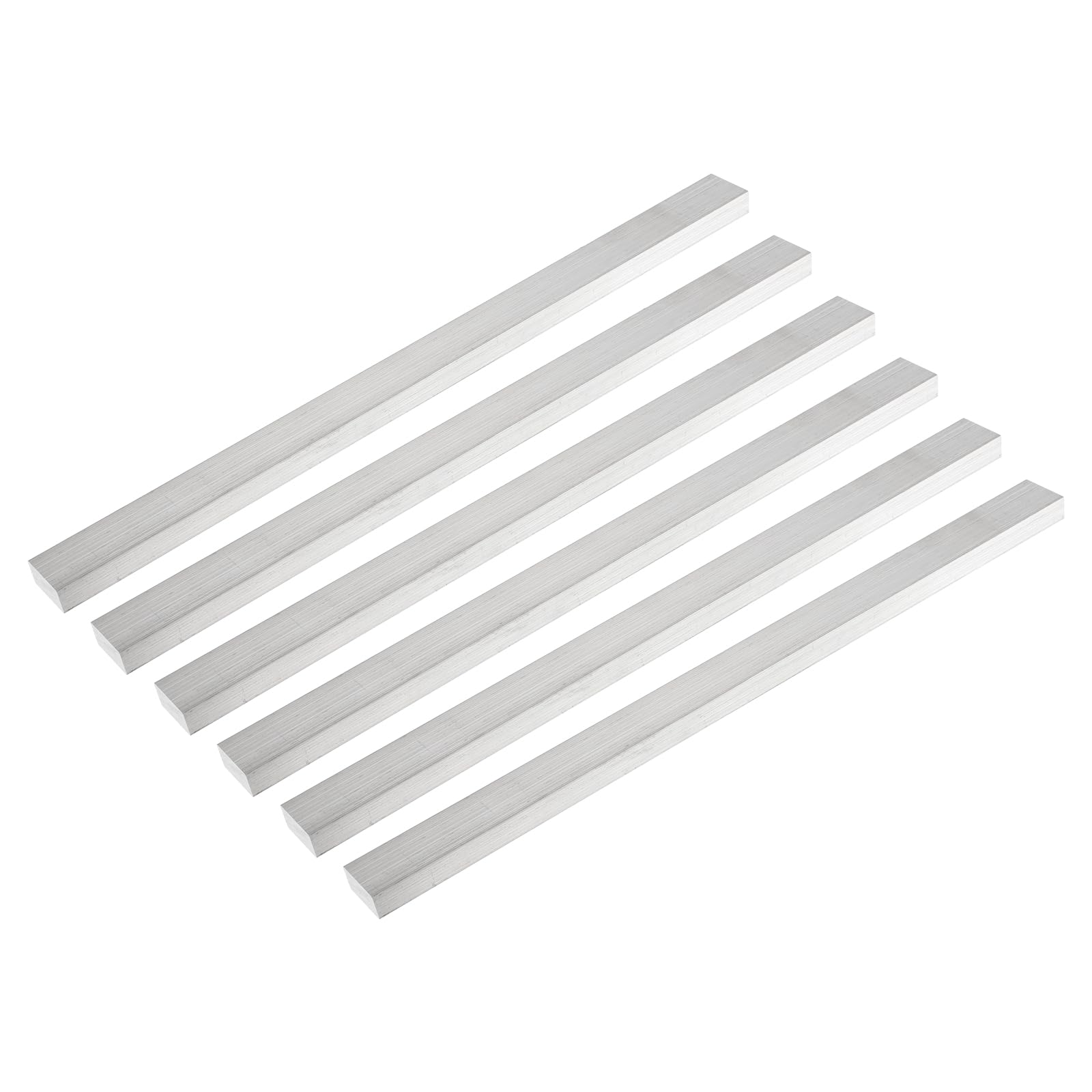 QUARKZMAN 6 Pcs Barre Plate Carrée 3/8" (10mm) D'Épaisseur Argent