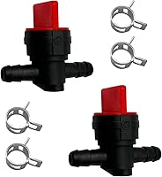 LETAYAR 1/4" Inline Fuel Shut Off Valve with Clamps - 2 Pack for John Deere, Kawasaki, Lawn Mowers & Small Engines
