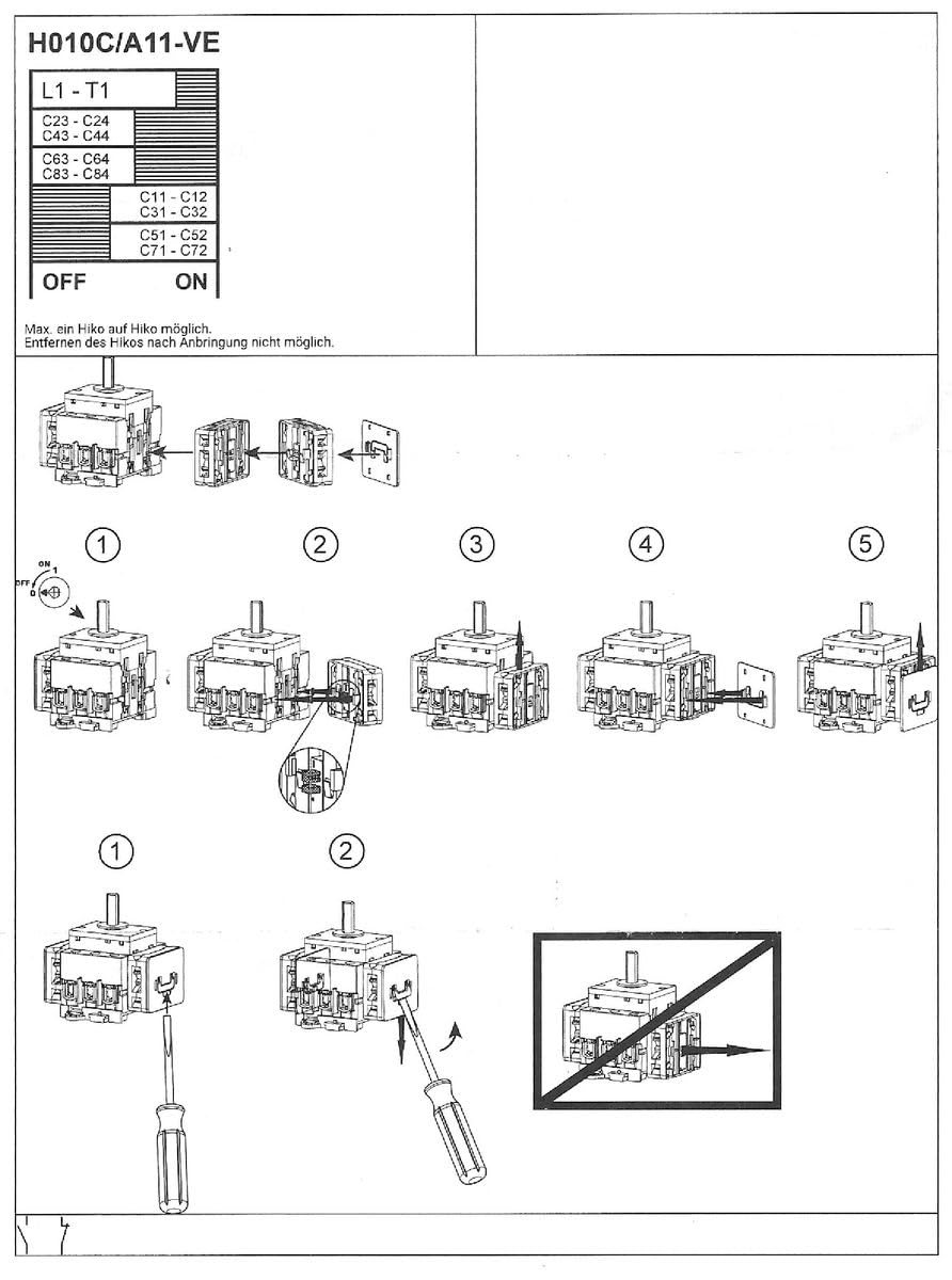 Kraus & Naimer K1 H010C/A11-VE Hilfskontakt 1S 1Ö zu KA40 KG40 KA63 KG63 Bauform VE (2240563 K1.H010C/A11-B)
