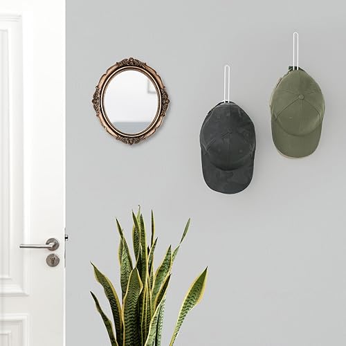 Miniatura 3 de Mkono Organizador de sombreros para gorras de béisbol, juego de 2 soportes de pared para sombreros de 5 pulgadas, ahorro de espacio con capacidad