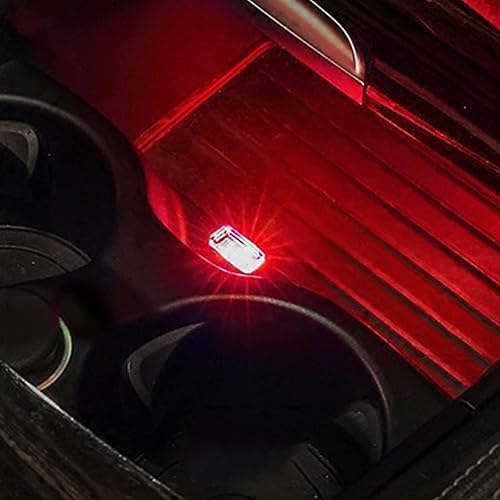 Miniatura 7 de 4 luces LED USB para atmósfera, kit de iluminación ambiental interior mini USB, decoración universal de luces LED para interiores (rojo)