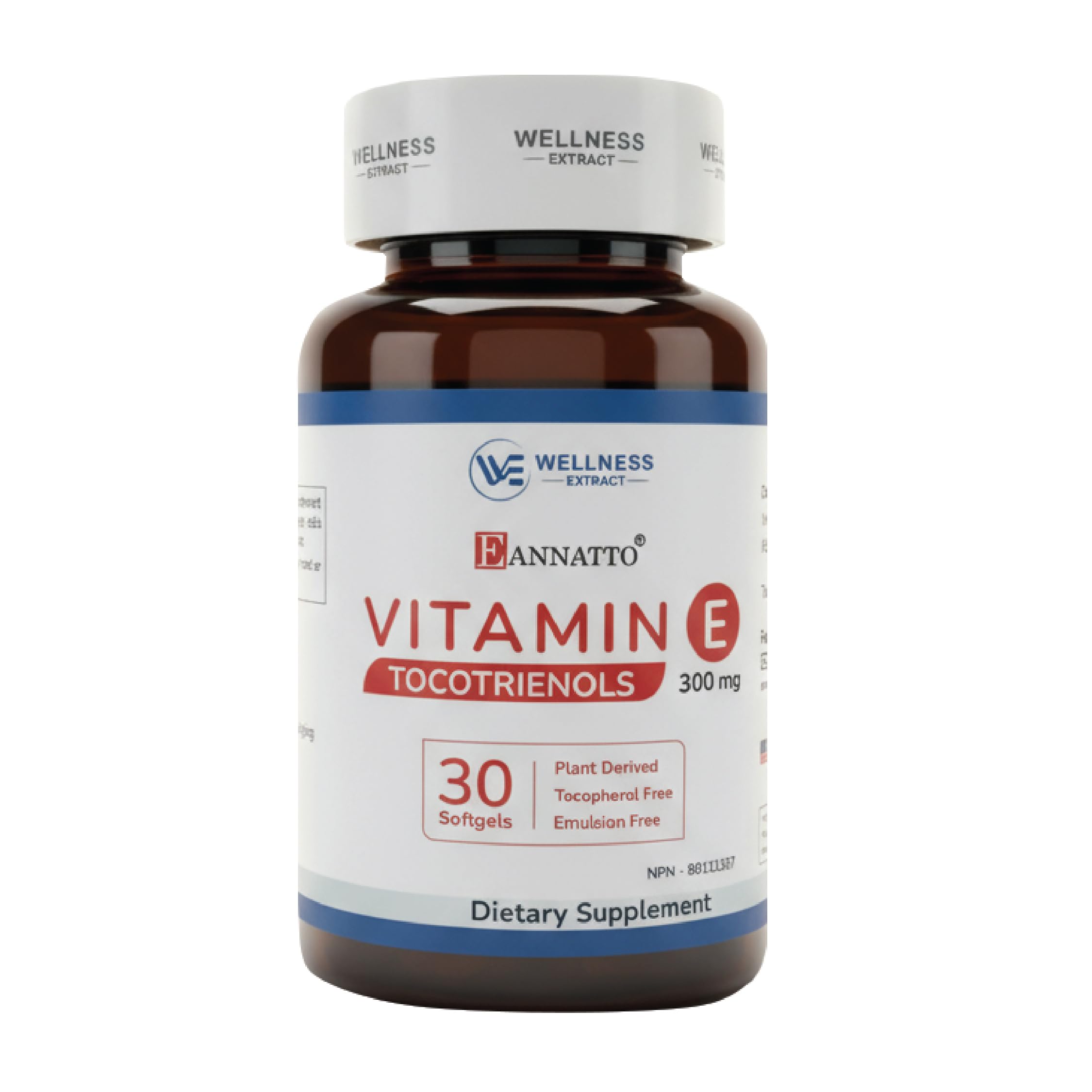 E Annatto Tocotrienols Deltagold 300mg Vitamin E Tocotrienols Supplements Softgel Capsules, Tocopherol Free, Supports Immune Health & Antioxidant Health (90% Delta & 10% Gamma) (300 MG 30 Softgels).