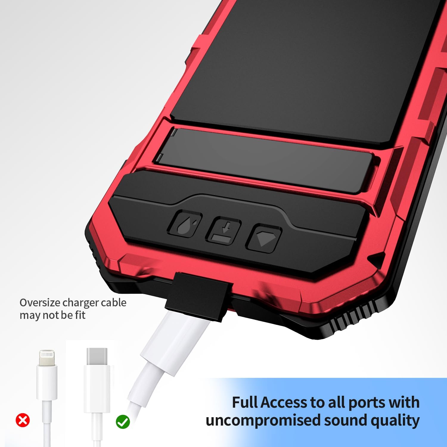 Lunivop Compatibility with iPhone 16 Plus Case 6.7'' 2024 Heavy Duty with Built in Screen Protector Lens Protection Rugged Stand 360 Full Body Military Grade Metal Bumper Phone Cases Men Red
