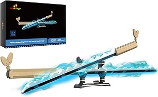 JMBricklayer Anime Cosplay Sword Building for Boys Adults,39 in Hashibira Inosuke Dual Sword Building Block with Scabbard and Bracket, Ideal Gifts Toys for Anime Fans Boy Adults 70115