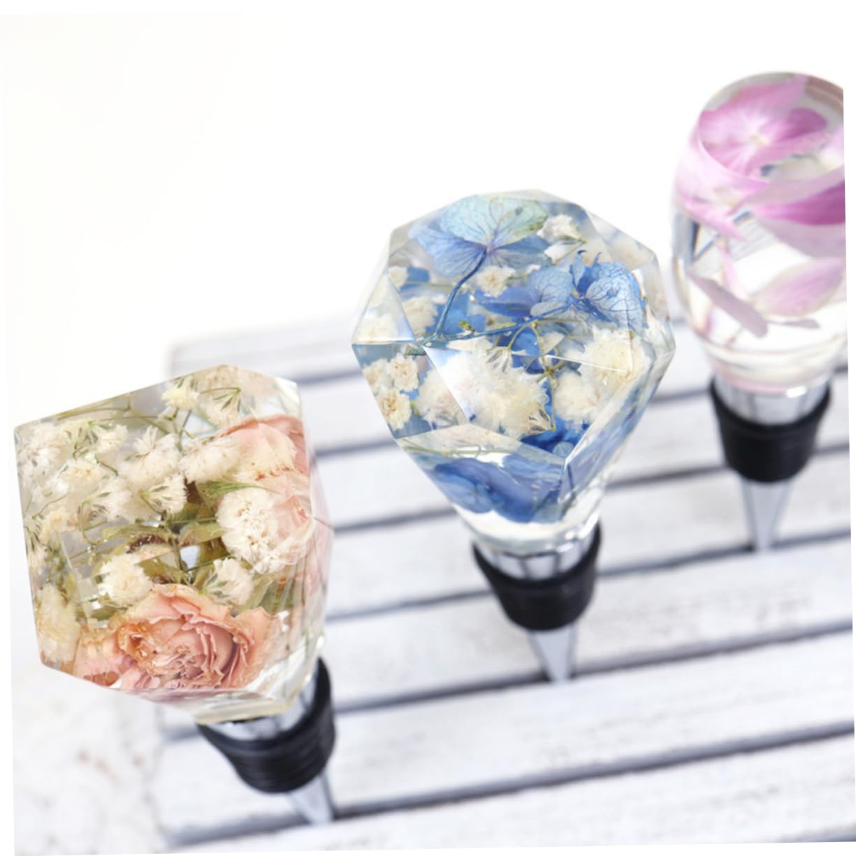 GLEAVI 2 Juegos Tapones de Vino de Silicona Manualidades DIY Accesorios de Vino Tapones Decorativos Personalizables y Decoración de Fiestas