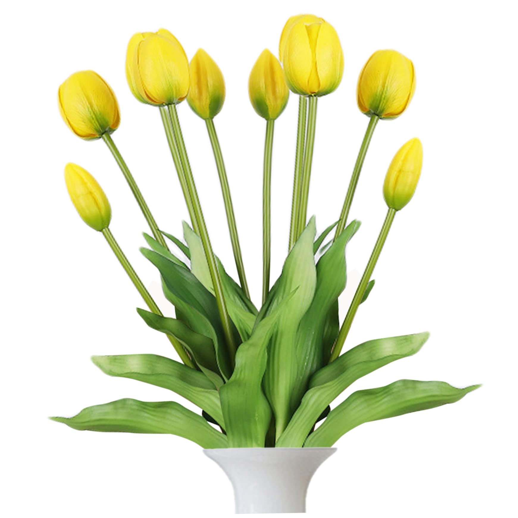 Tulipes fleurs artificielles en latex : lot de 15 bouquets real touch pour vase