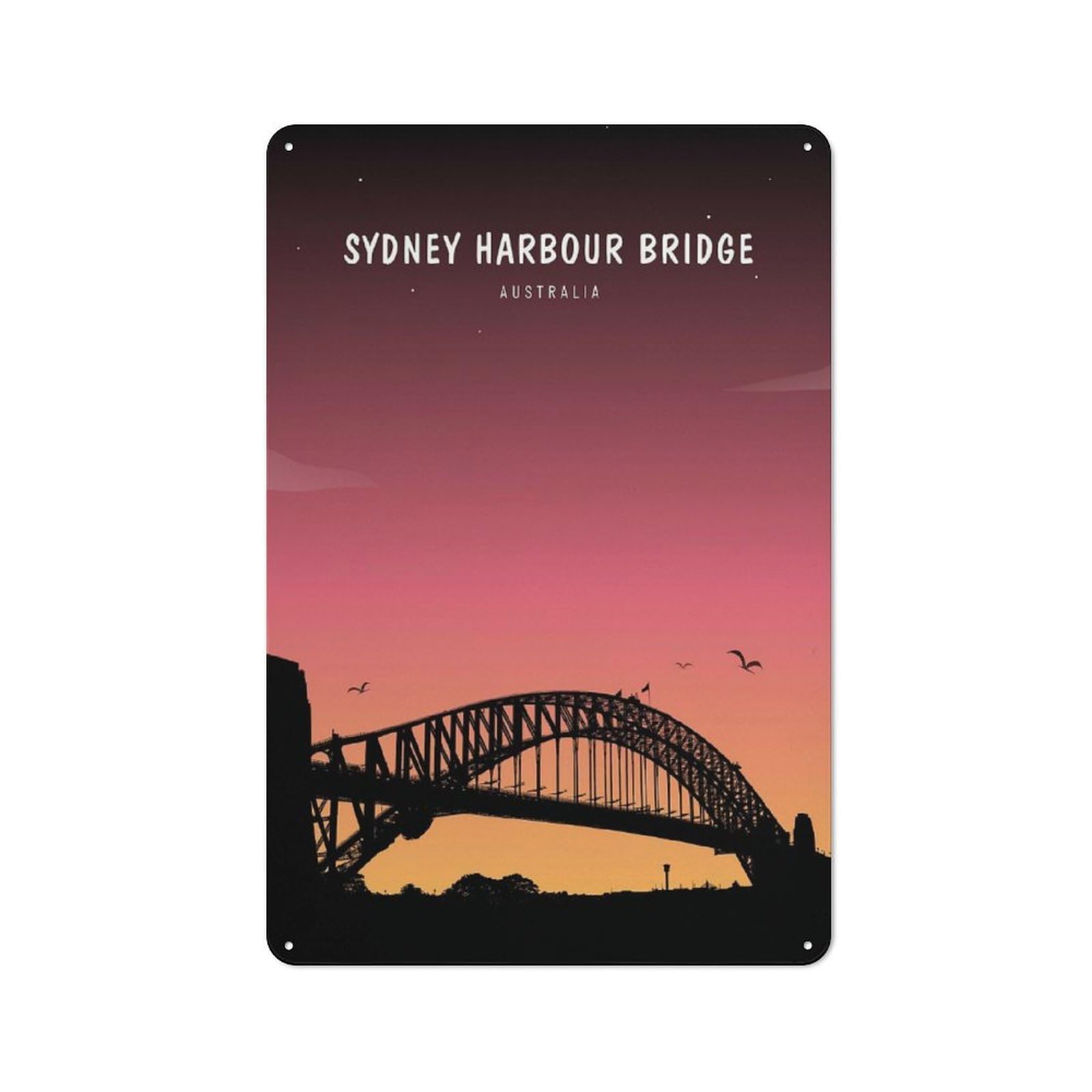 SYDNEY HARBOUR BRIDGE Farmhouse Metal Sign 30x20cm, Rustic Cottage Wall Art for Cottage, Kitchen, Hallway Or Breakfast Nook