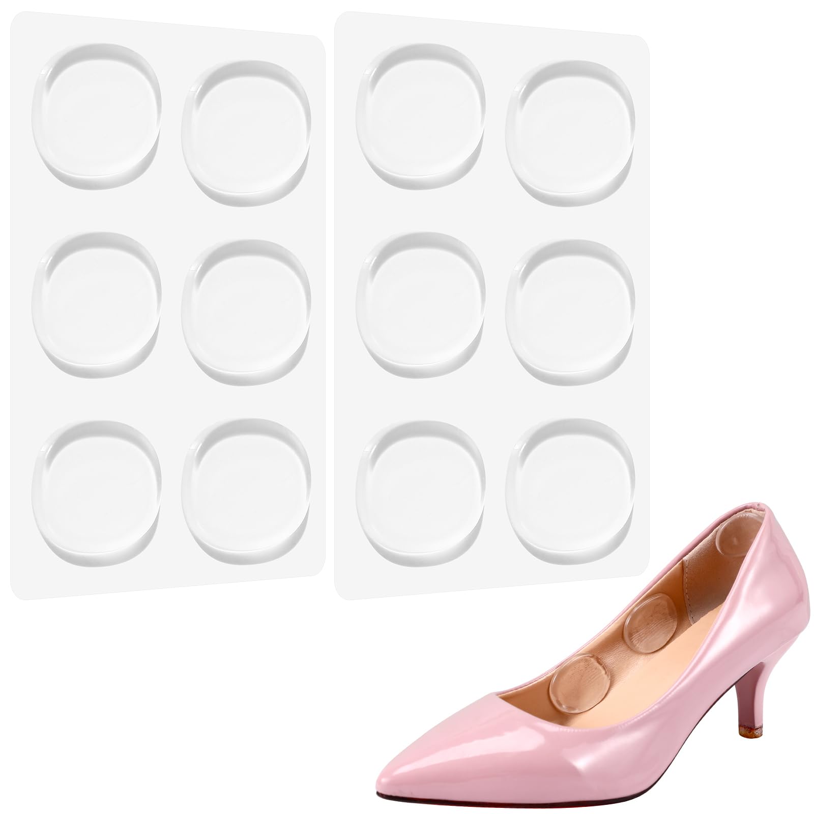 6 pares de almohadillas para zapatos de tacón de mujer, plantillas de gel transparente de alta adherencia, almohadillas de gel invisibles, antidesgaste, antidesgaste, protectores de pies transparentes