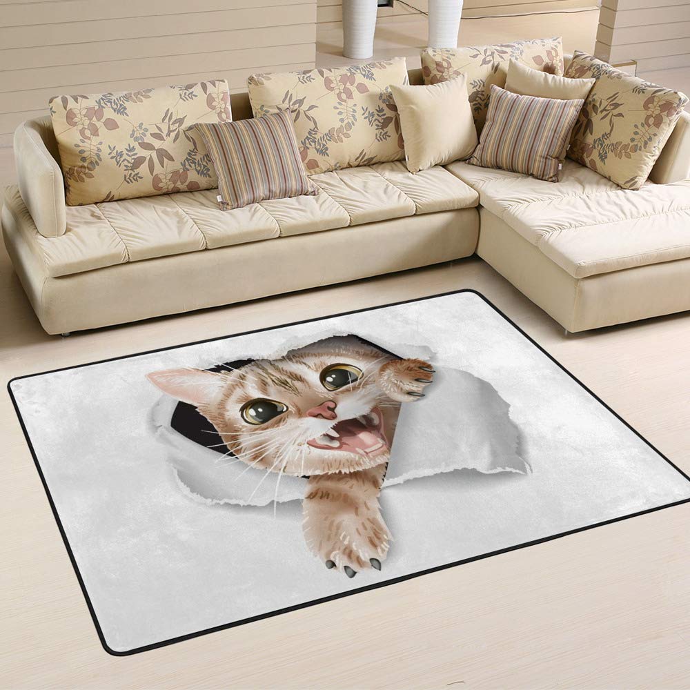 Tapis chat en microfibre Cheshongg 60x39" en polaire corail