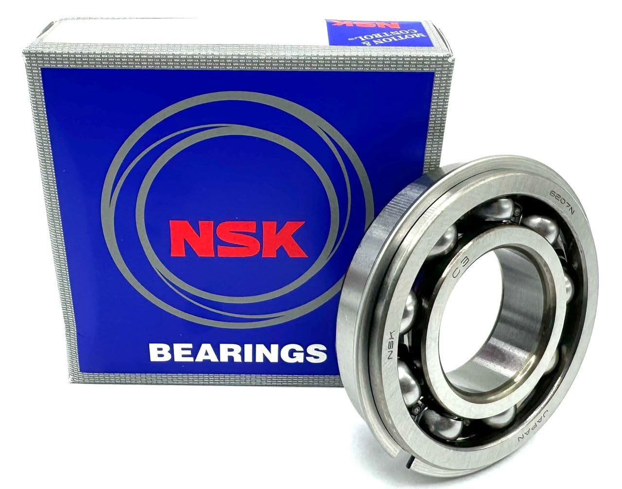 NSK Japan 6207 NR C3 Ball Bearing, Open Type, NO Seals + SNAP Ring