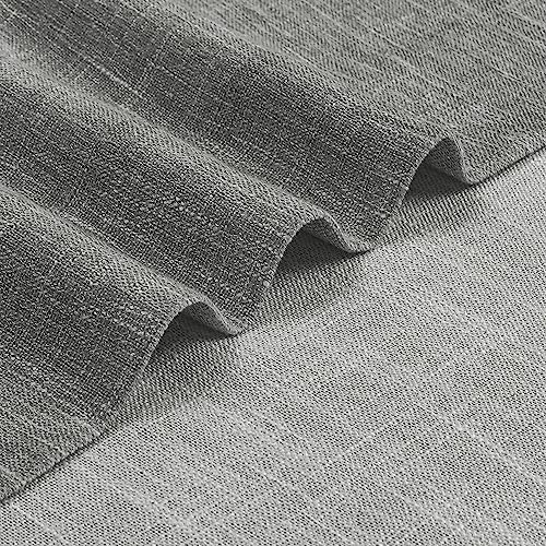 Image of Vision Home Grey Pinch Pleated Semi Sheer Curtains Textured Light Filtering Window Curtains 108 inch for Living Room Bedroom Rayon Blend Charcoal Grey Pinch Pleat Drapes with Hooks 2 Panels 40 inchWx108 inchL