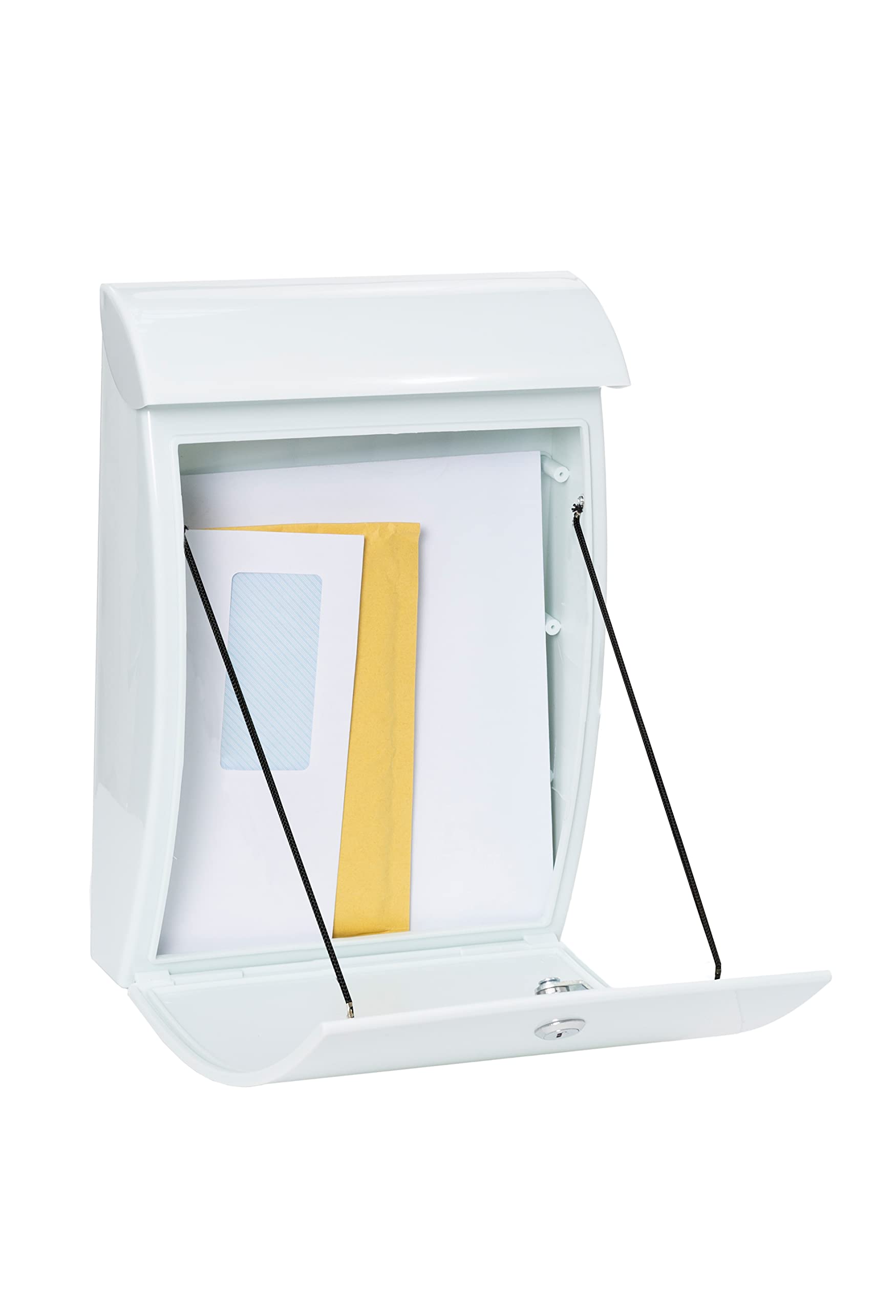 ARREGUI Mininova E5331 Boîte aux lettres en plastique robuste, Taille M (courrier format A4 et magazine), Boîte aux Lettres Murale, Anti-pluie, Anticorrosion, Facile à Installer, Blanc