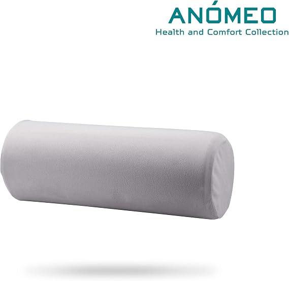 Neck Roll Memory Foam Pillow, Ergonomic Cervical Contour Neck Support Pillow, Orthopedic Support for Neck & Shoulder Pain (Gray)