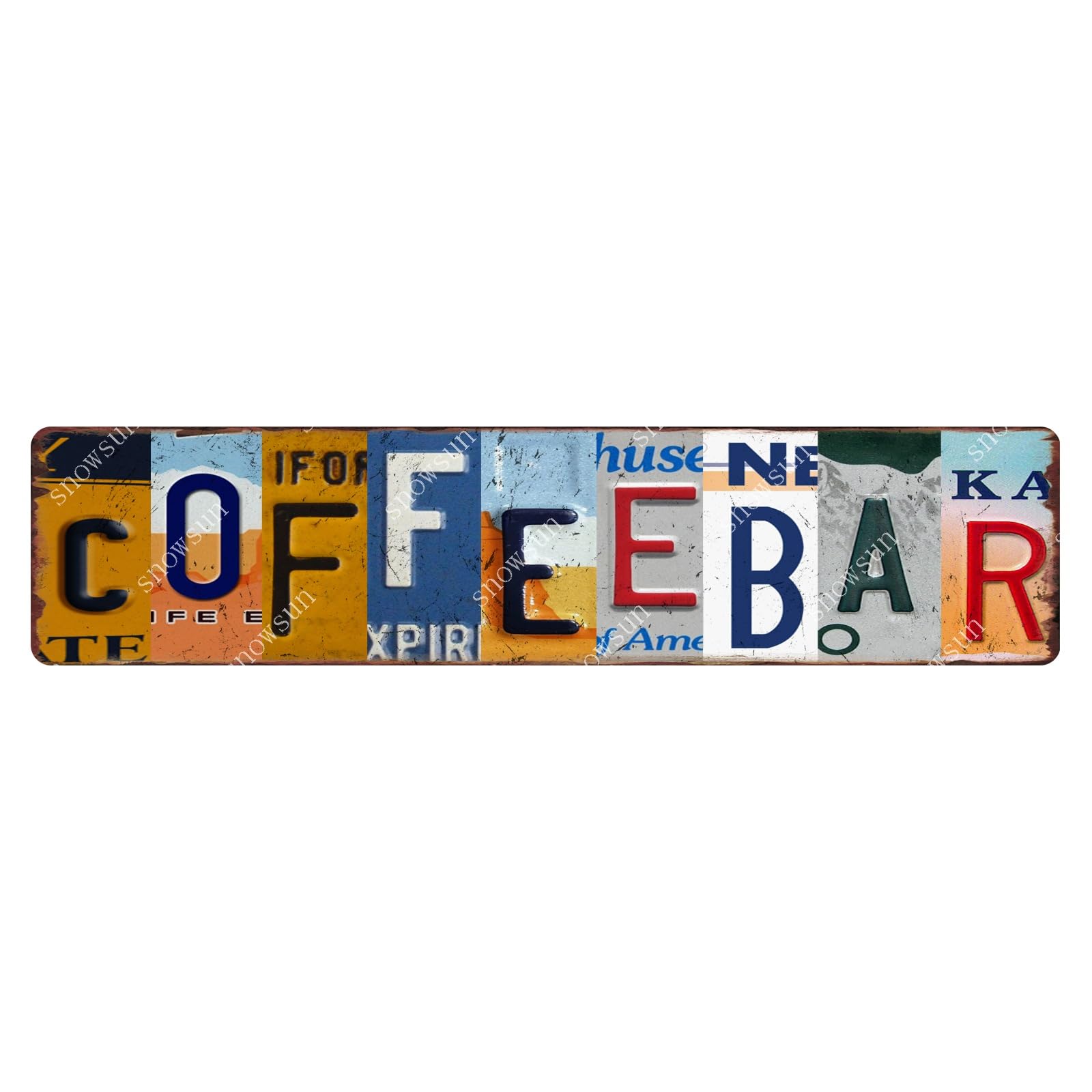 Metal Signs Coffee Bar Funny Tin Sign for Home Bar Cafe Street Decoration 4x16 Inch