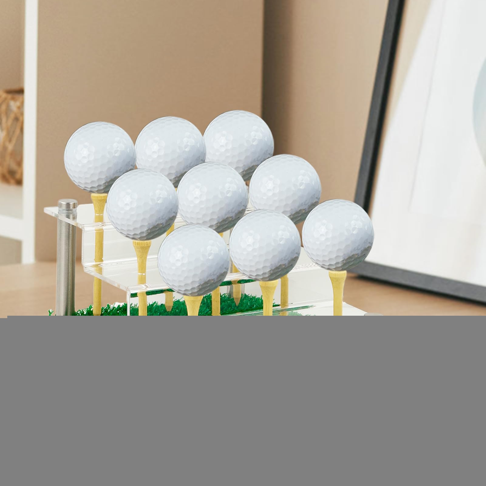 Golfball -Display -Hülle - Clear Acryl Golf Ball Stand Würfelhalter Mit Rasenbasis | Staubschutz Transparenter Aufbewahrungsbox Für Einzelne Softball -Souvenir -Tennissammlungen Lacrosse Platzierungsc