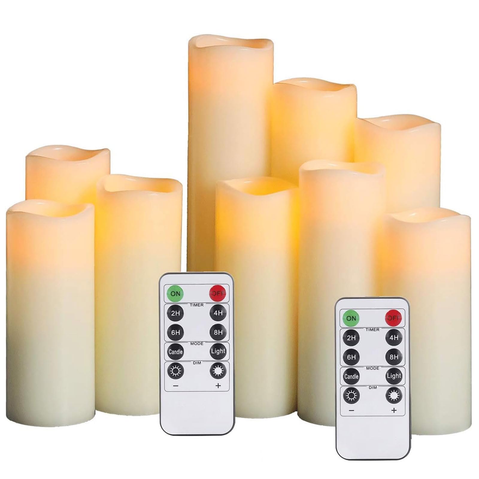 Da by świece LED, zestaw świec na baterie 9 (1 – wys. 22 cm, 1 – wys. 20 cm, 1 – wys. 18 cm, 2 – wys. 16 cm, 2 – wys. 14 cm, 2 – wys. 13 cm) świeca woskowa z pilotem zdalnego sterowania (baterie nie wchodzą w zakres dostawy)
