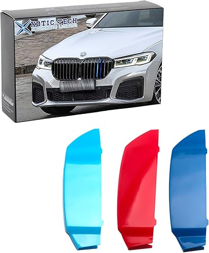 Miniatura 10 de x xotic tech Tiras icónicas de 3 colores para inserción de rejilla de riñón central, compatibles con BMW Serie 5 E60 525i 528i 530i 535i 540i 545i