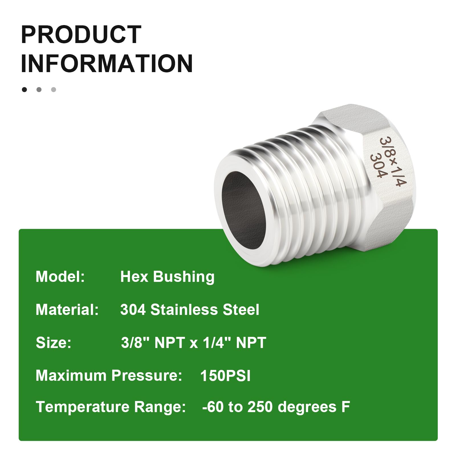 Snapklik.com : TAISHER 10PCS 304 Stainless Steel New Reducer Hex Bushing