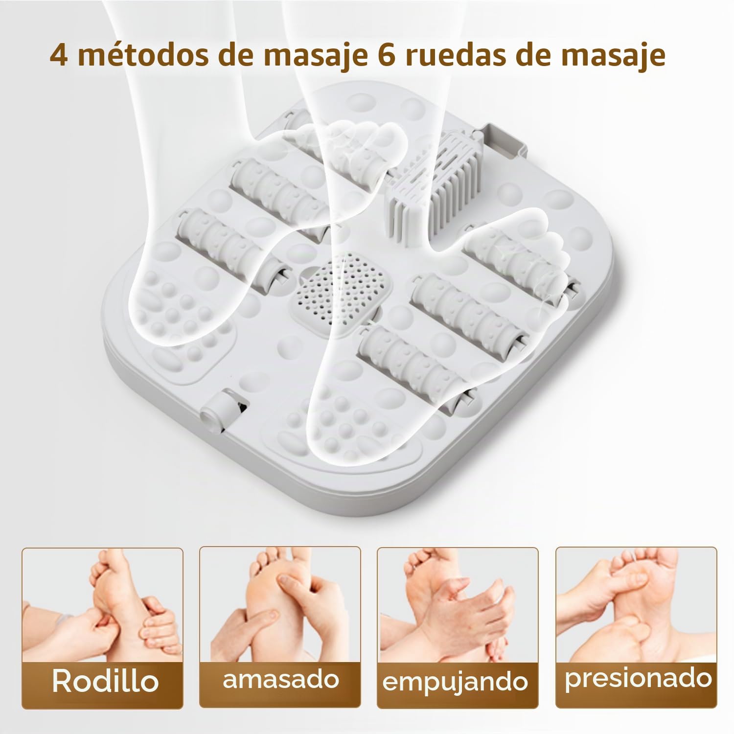 Bañera Spa Masajeadora de Pies Plegable con Calentamiento, Hidromasaje Para Pies 12 Niveles de Temperatura Ajustable, Esterilización UV Pantalla Táctil LCD Impermeable