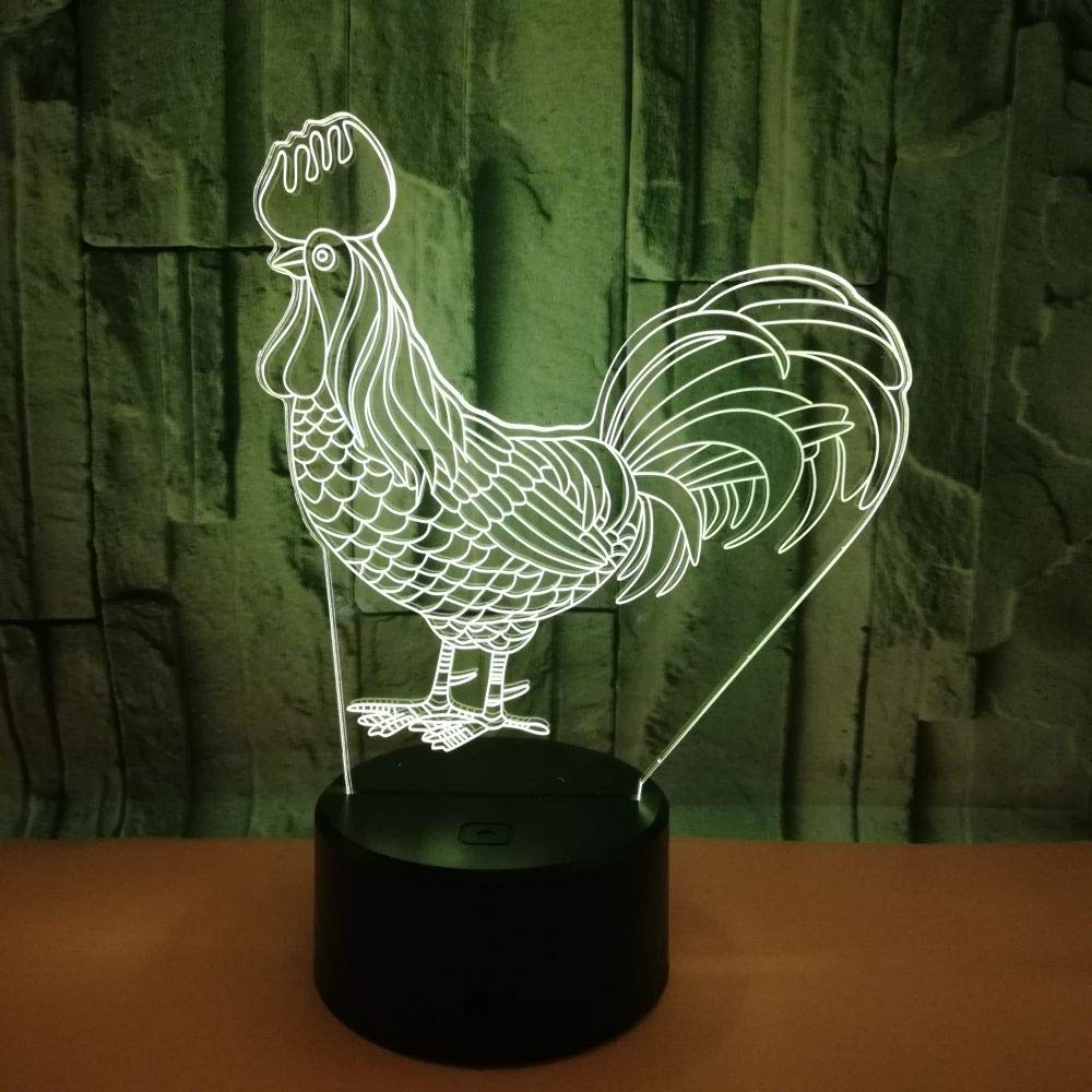 3D Parrot Night Light With Remote - 16 Color Changing LED Optical Illusion Lamp