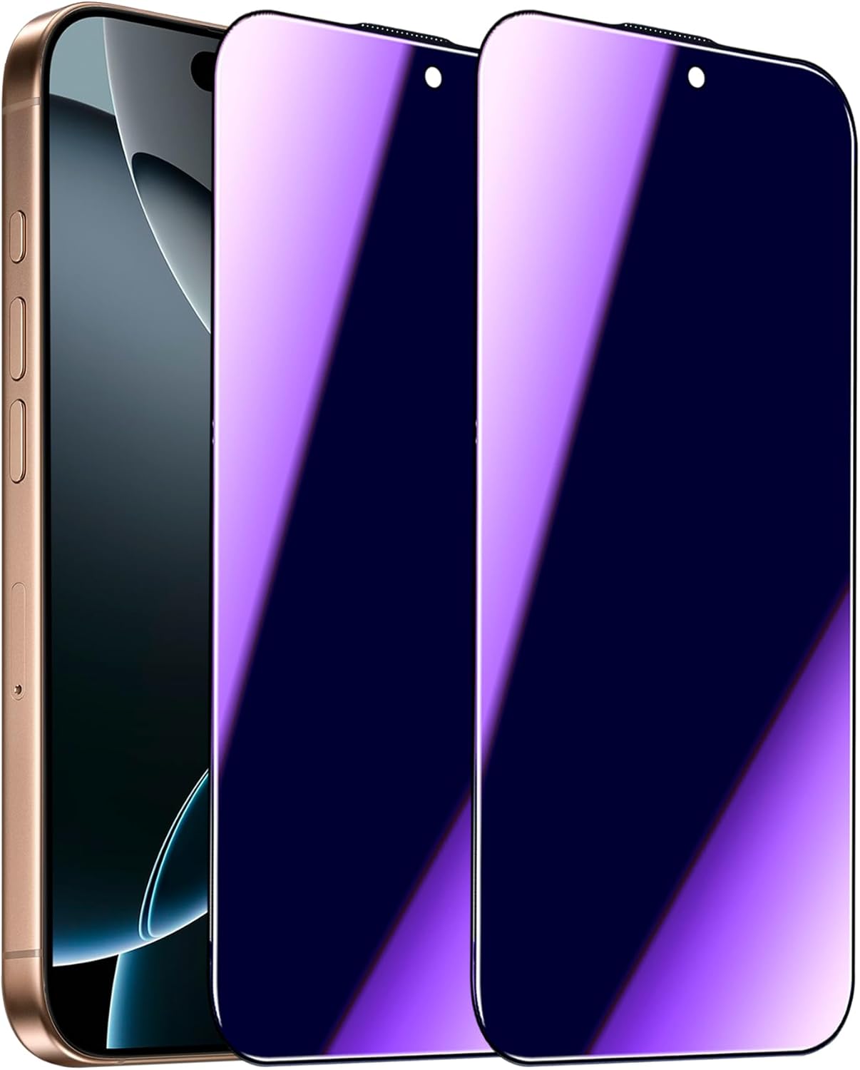 2 Pack Compatible with iPhone 16 Pro Privacy Screen Protector, Anti-Spy Anti-Blue Light Eye Protection Tempered Glass Film 6.3”, Scratch Resistant, Full Coverage, Case Friendly 2 Pack Compatible with iPhone 16 Pro Privacy Screen Protector, Anti-Spy Anti-Blue Light Eye Protection Tempered Glass Film 6.3”, Scratch Resistant, Full Coverage, Case Friendly