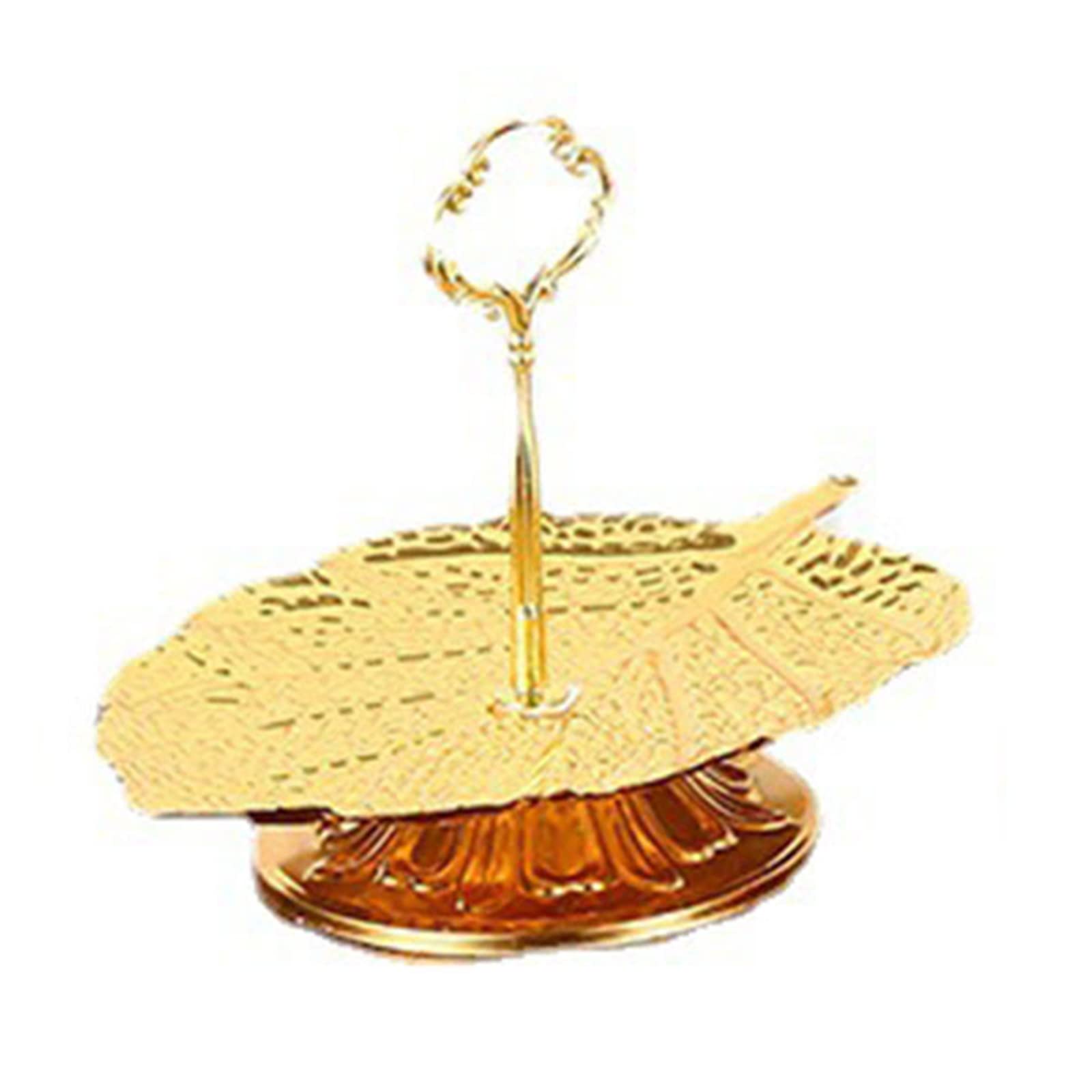 Dessert Pastry Stand Wrought Iron Fruit Plates 1/2 / 3 Tiers Cupcake Serving Tower Golden Cake Serving Tray Fruit Dessert Stand and Trays for Table Wedding Gold Tiered