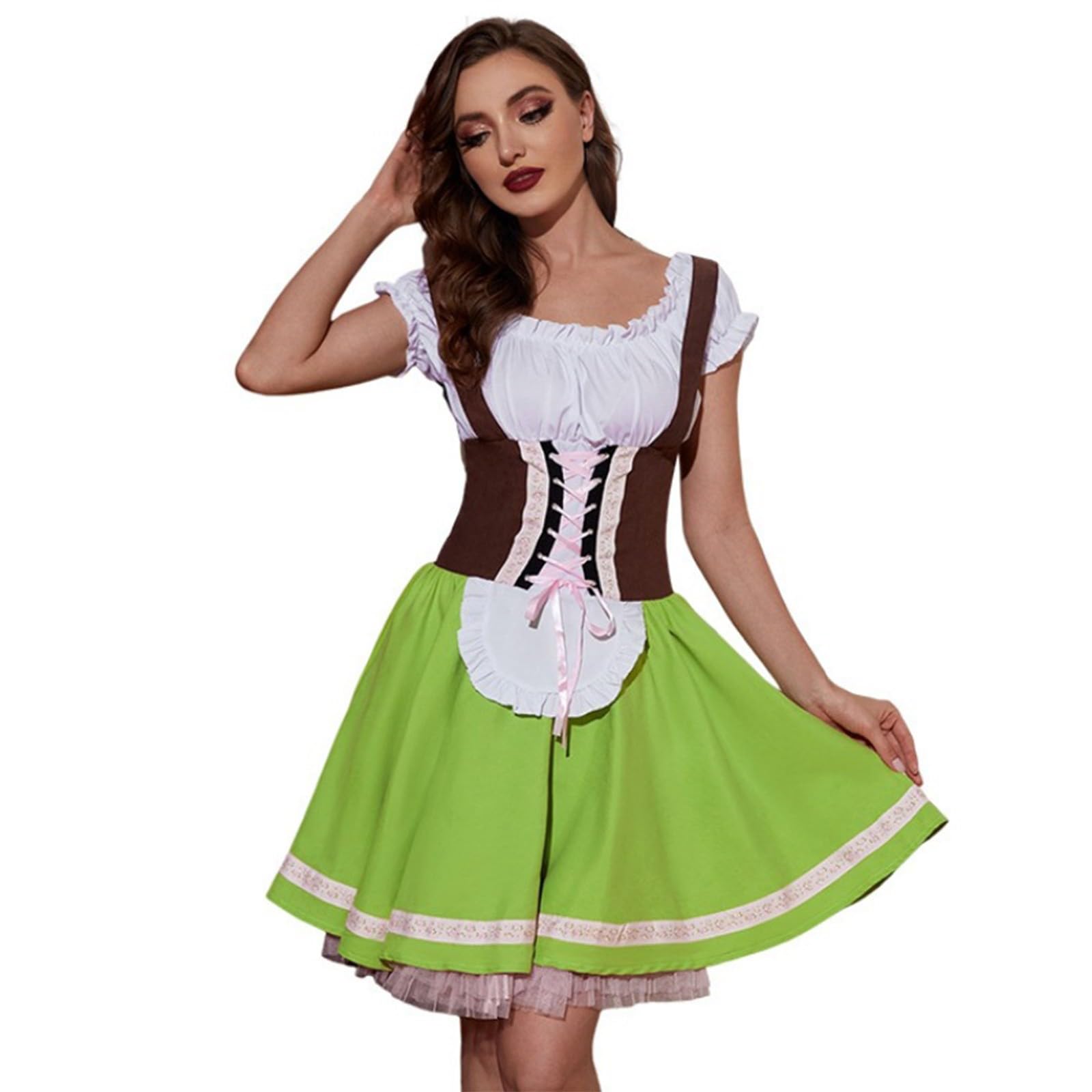 Dirndl Damen Midi Trachtenkleid - Elegant Für Oktoberfest & Feste