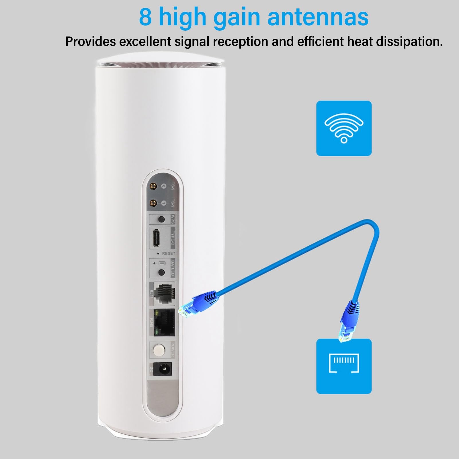 Router WiFi 6 Dual Band, 8 Antenne Ad Alto Guadagno, Plug and Play, Condivisione di Dispositivi Multipli, Stabile e Affidabile, per Casa, Ufficio, (Spina europea)