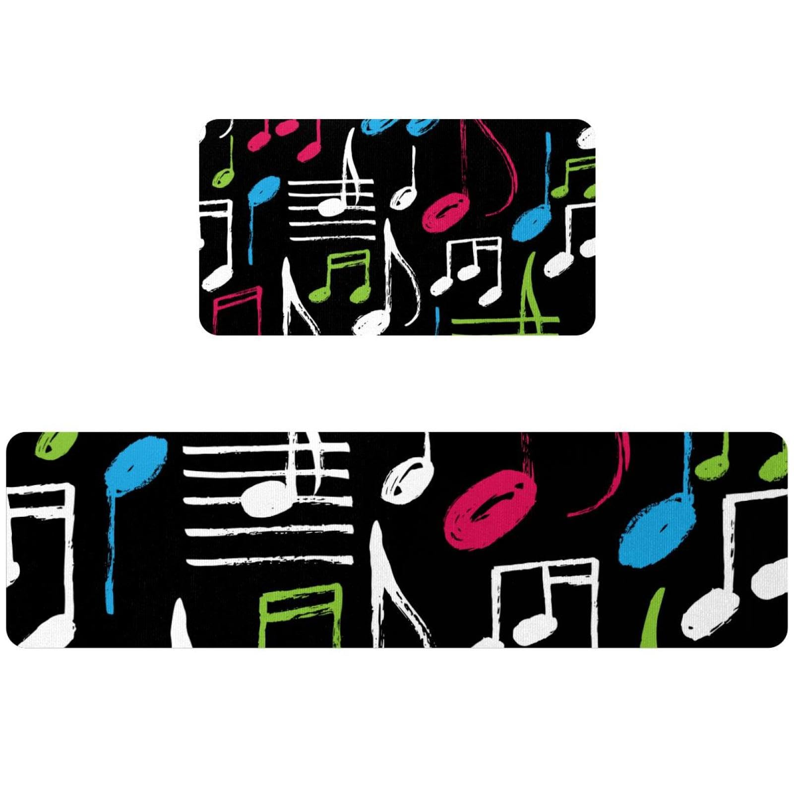 Tapis de cuisine lavable contre les glissades lot de 2 tapis de sol absorbant musique