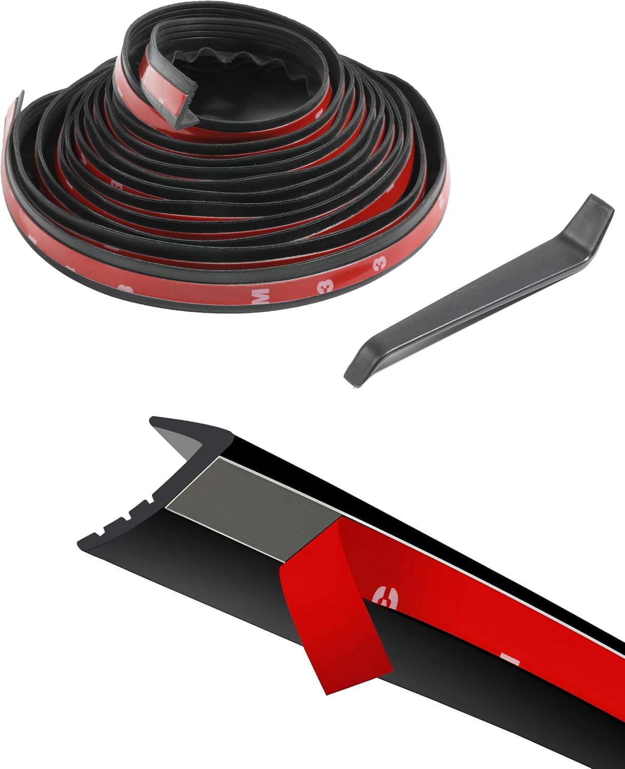 Guarnizione Isolante Per Porte E Finestre, Guarnizione In Guarnizione In Gomma Per Porte Tipo D Guarnizione Per Portiere Auto Striscia Sigillante Autoadesiva 6 M X 2 Pezzi D Nero 88662235 - Foto 9