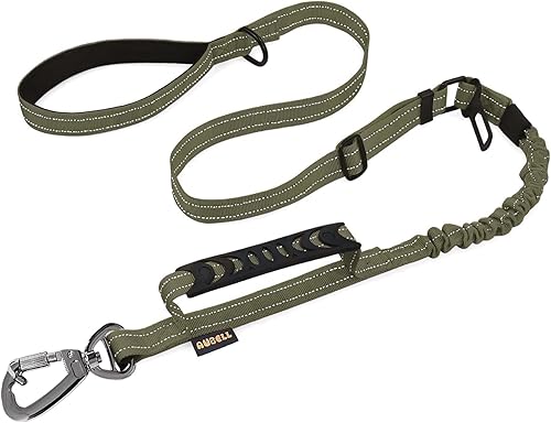 Miniatura 14 de AUBELL Correa táctica para perro resistente, de 4-6 pies, reflectante, fuerte, sin tirones, elástica para perros medianos y grandes con cómoda asa