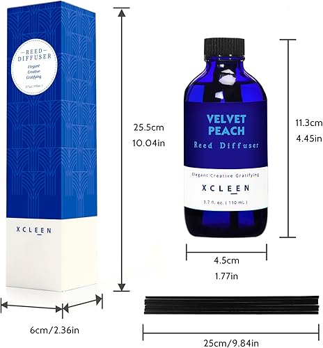 Miniatura 3 de Juego de difusor de varillas de terciopelo, difusor de aceite de fragancia de melocotón, difusor de varillas para el hogar, ambientadores y
