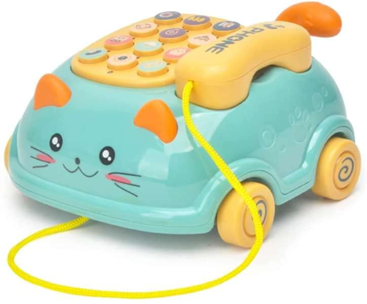 B&K Baby Musical Telephone Toys with Light and Sound/Early Education Learning Pretend Phone Toddlers Toy for Boys and Girls (BLUE)