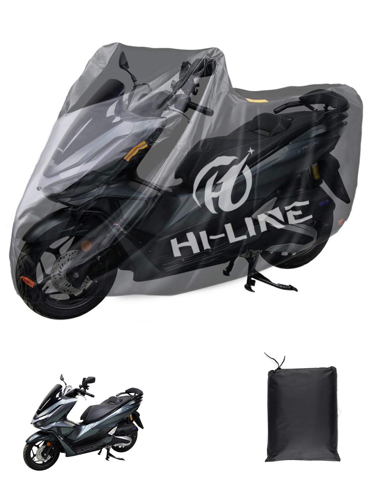Amazon | HI-LINE バイクカバー 420D PCX/PCX160専用 前後ロック穴