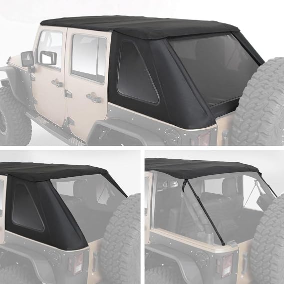 Smittybilt 9083135K Black Diamond Bowless Combo Top w/Tinted Windows 4 Door